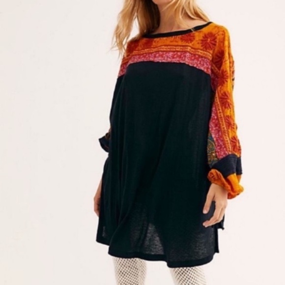 NWT-Free People Boho Embroidered Oversized Tunic - Picture 4 of 11